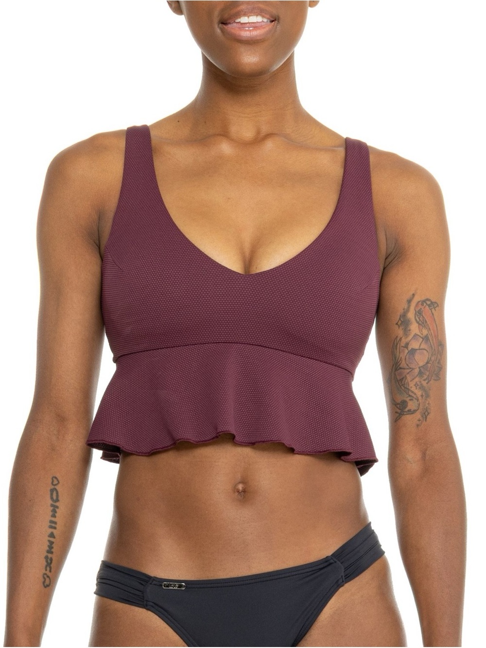 Spanx Pique Longline ruffle swim top